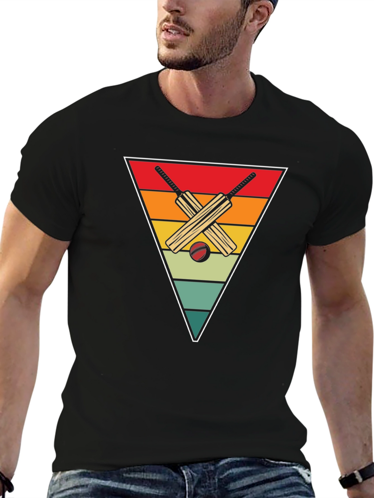 Retro Cricket Bats Graphic Tee