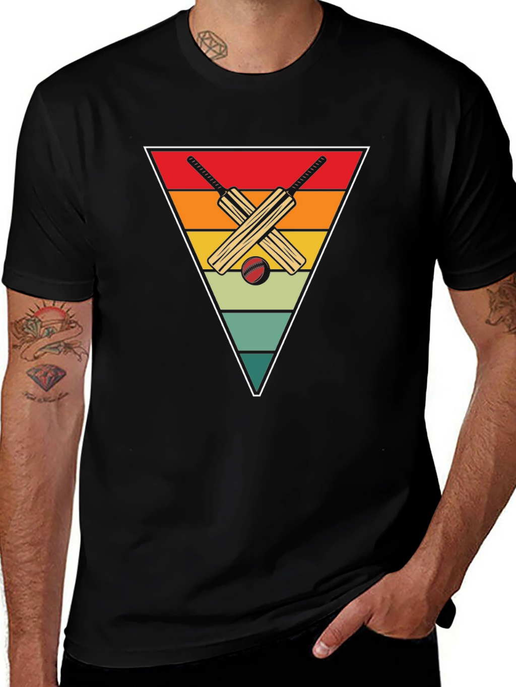 Retro Cricket Bats Graphic Tee