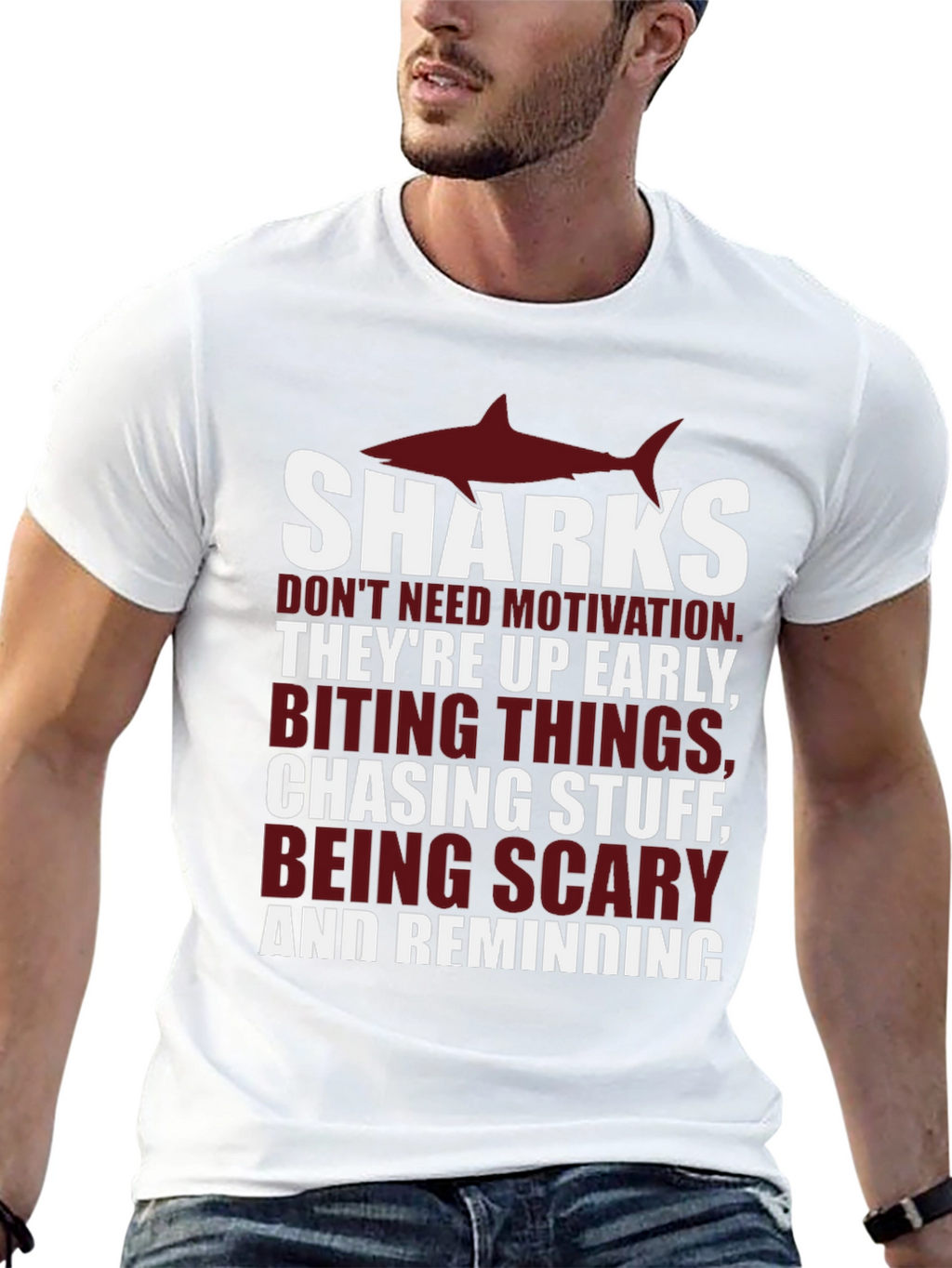 Shark Motivation T-Shirt - Up Early Biting