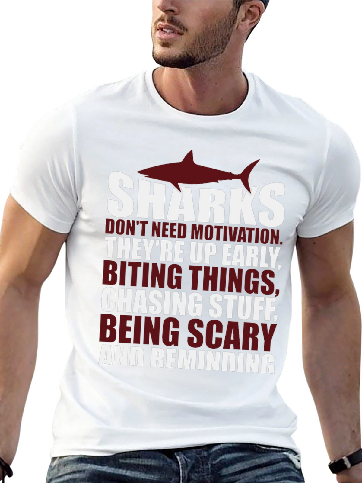 Shark Motivation T-Shirt - Up Early Biting