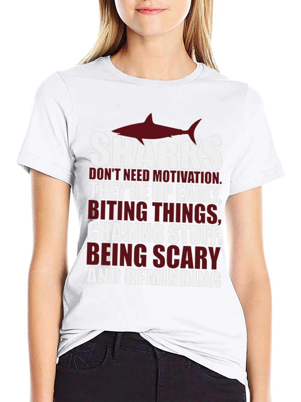 Shark Motivation T-Shirt - Up Early Biting