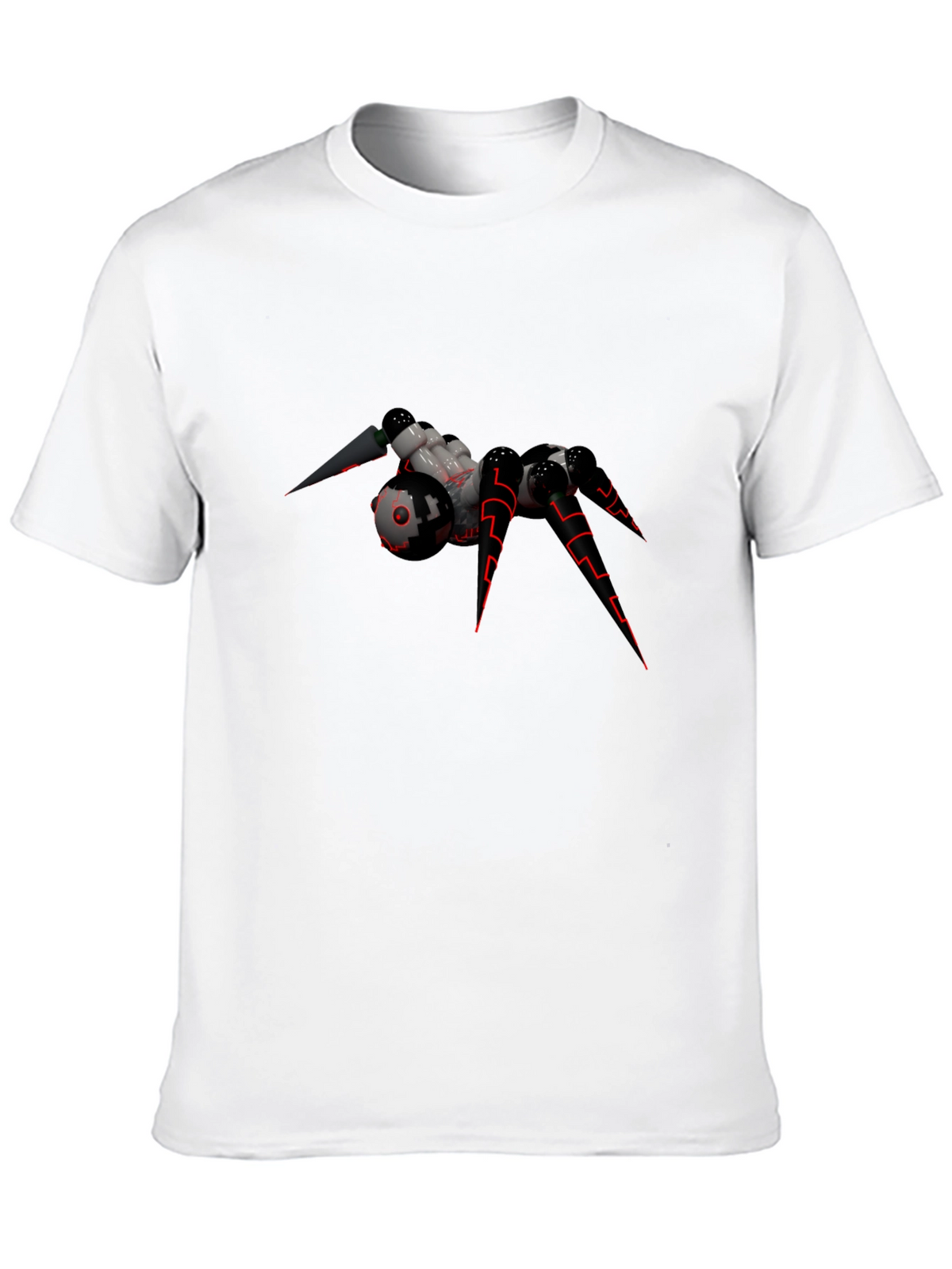 Futuristic Spider Graphic T-Shirt - Black