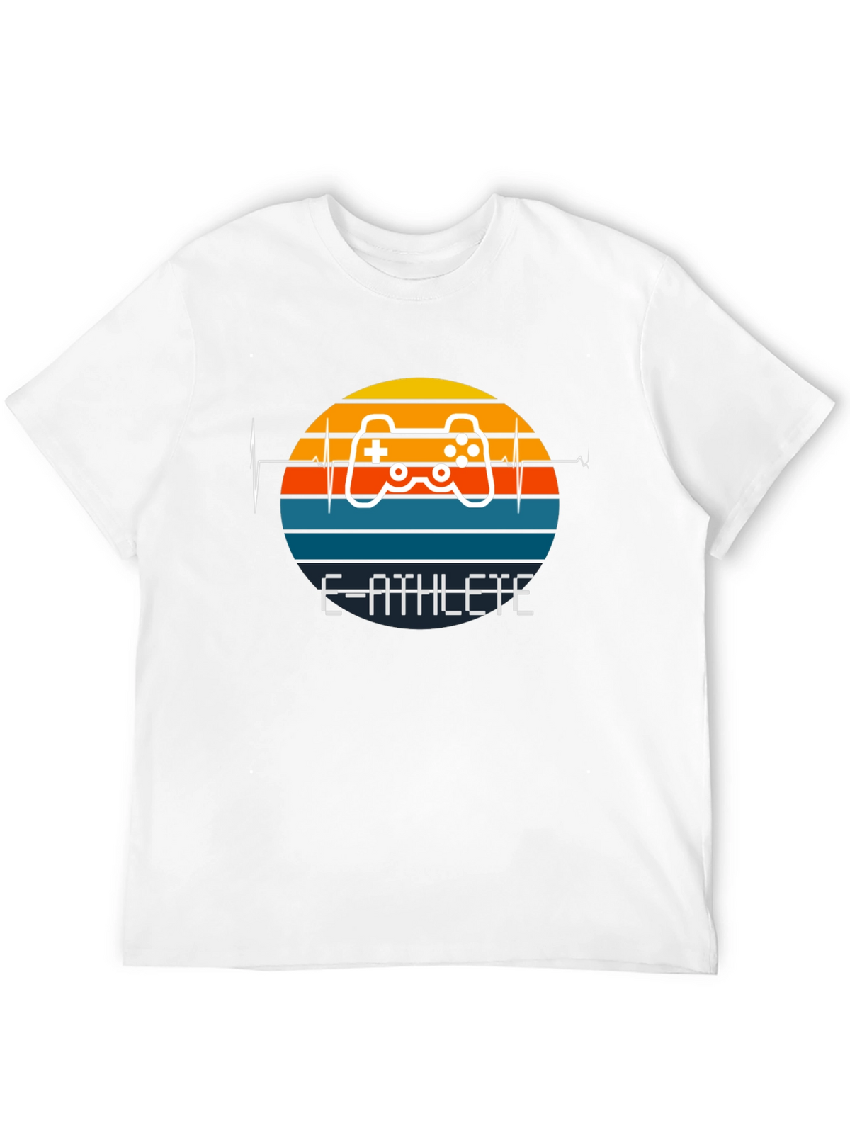 E-Athlete Gaming T-Shirt - Retro Sunset Controller Design