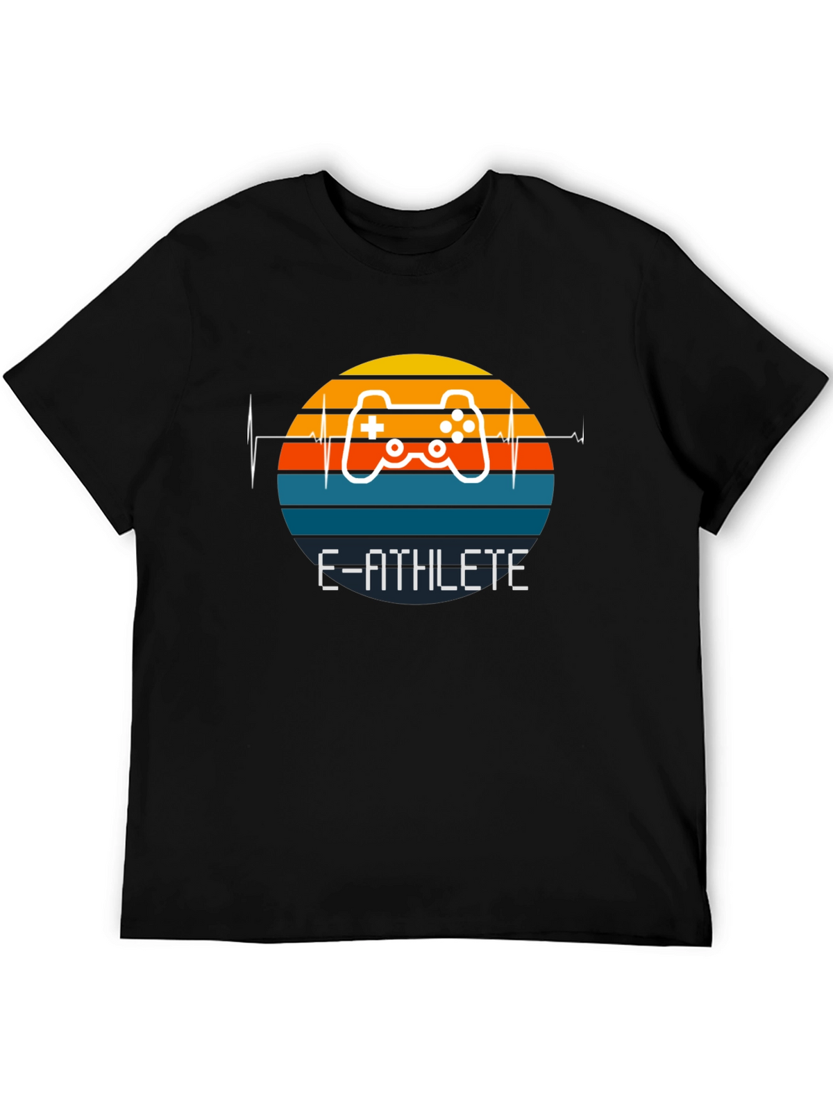 E-Athlete Gaming T-Shirt - Retro Sunset Controller Design