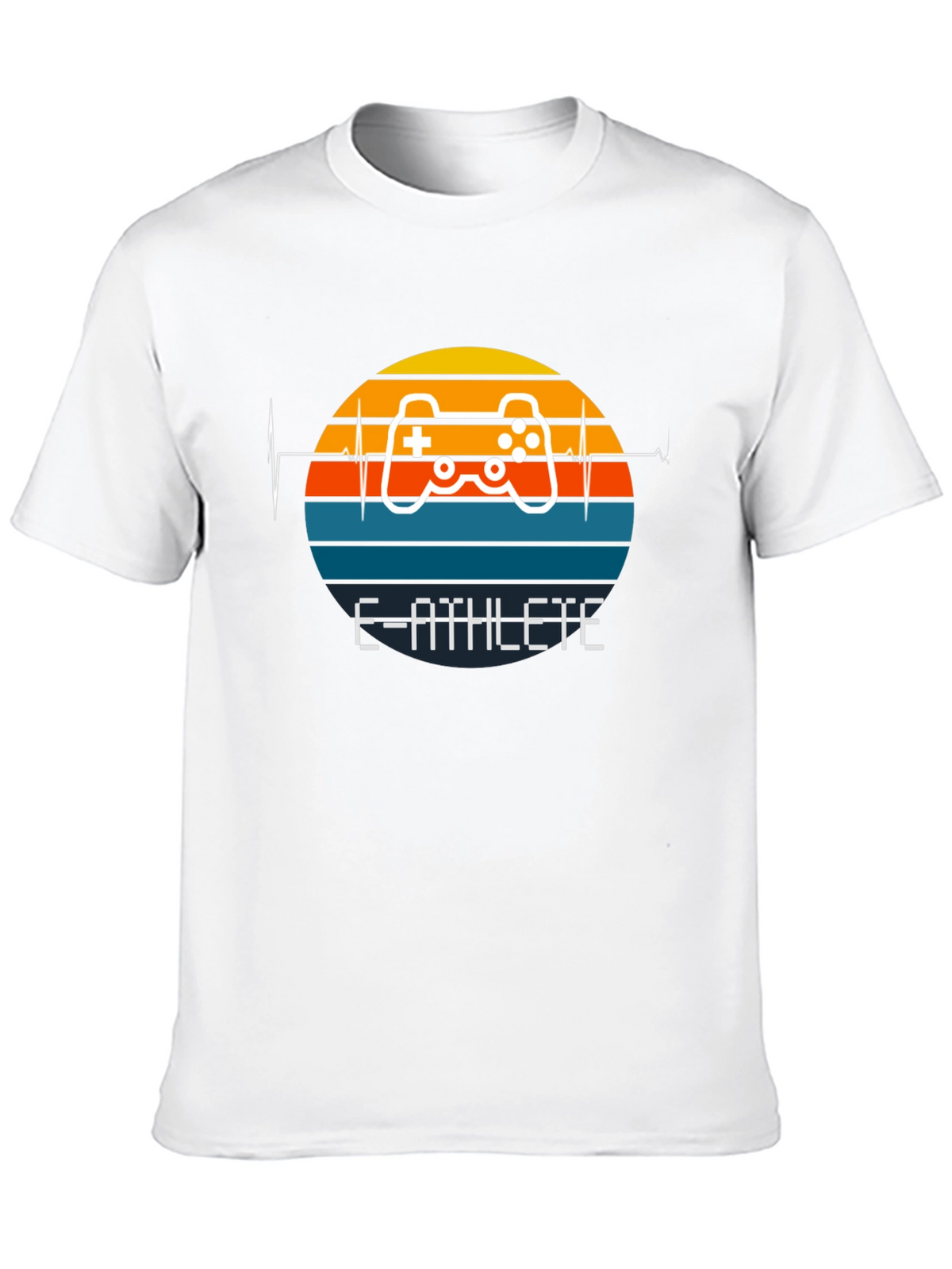 E-Athlete Gaming T-Shirt - Retro Sunset Controller Design