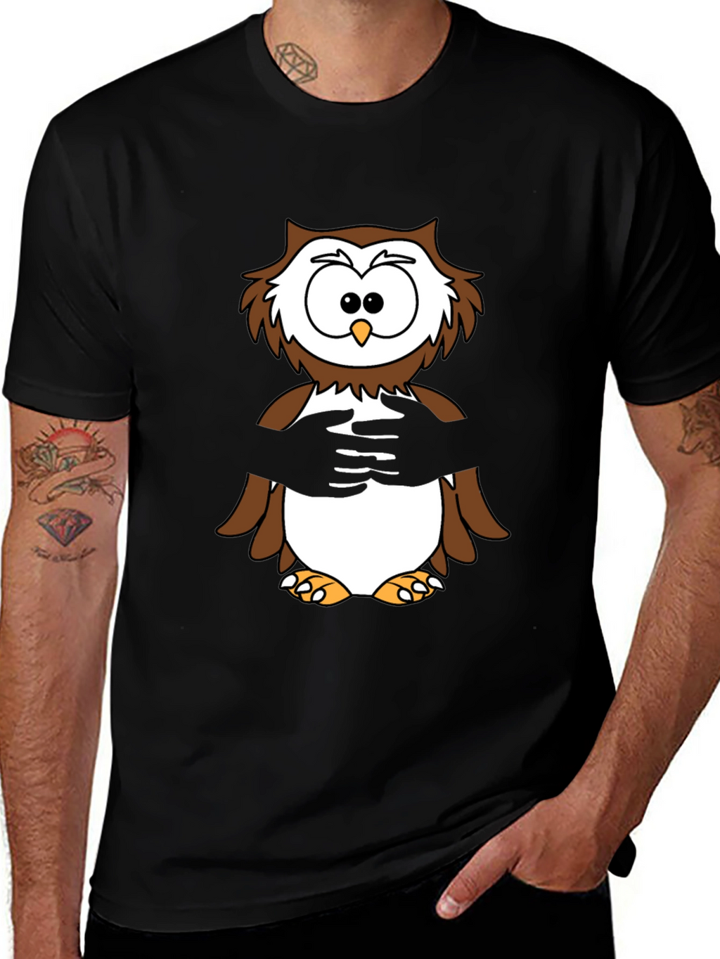 Owl Hug T-Shirt -  Cozy & Fun Design