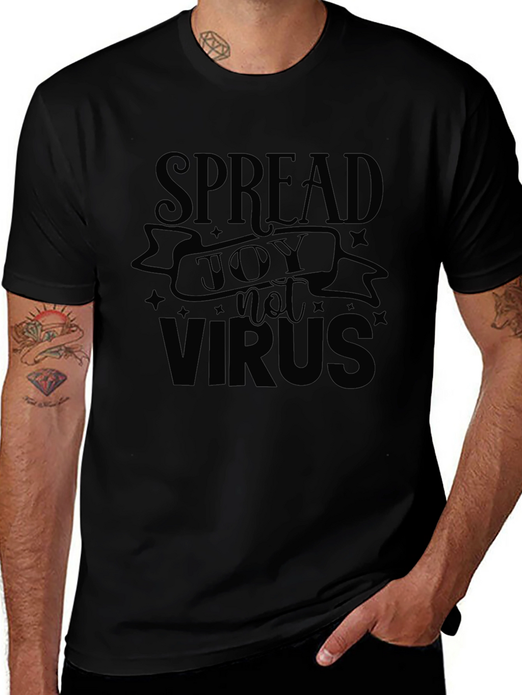 Spread Joy Not Virus Black T-Shirt