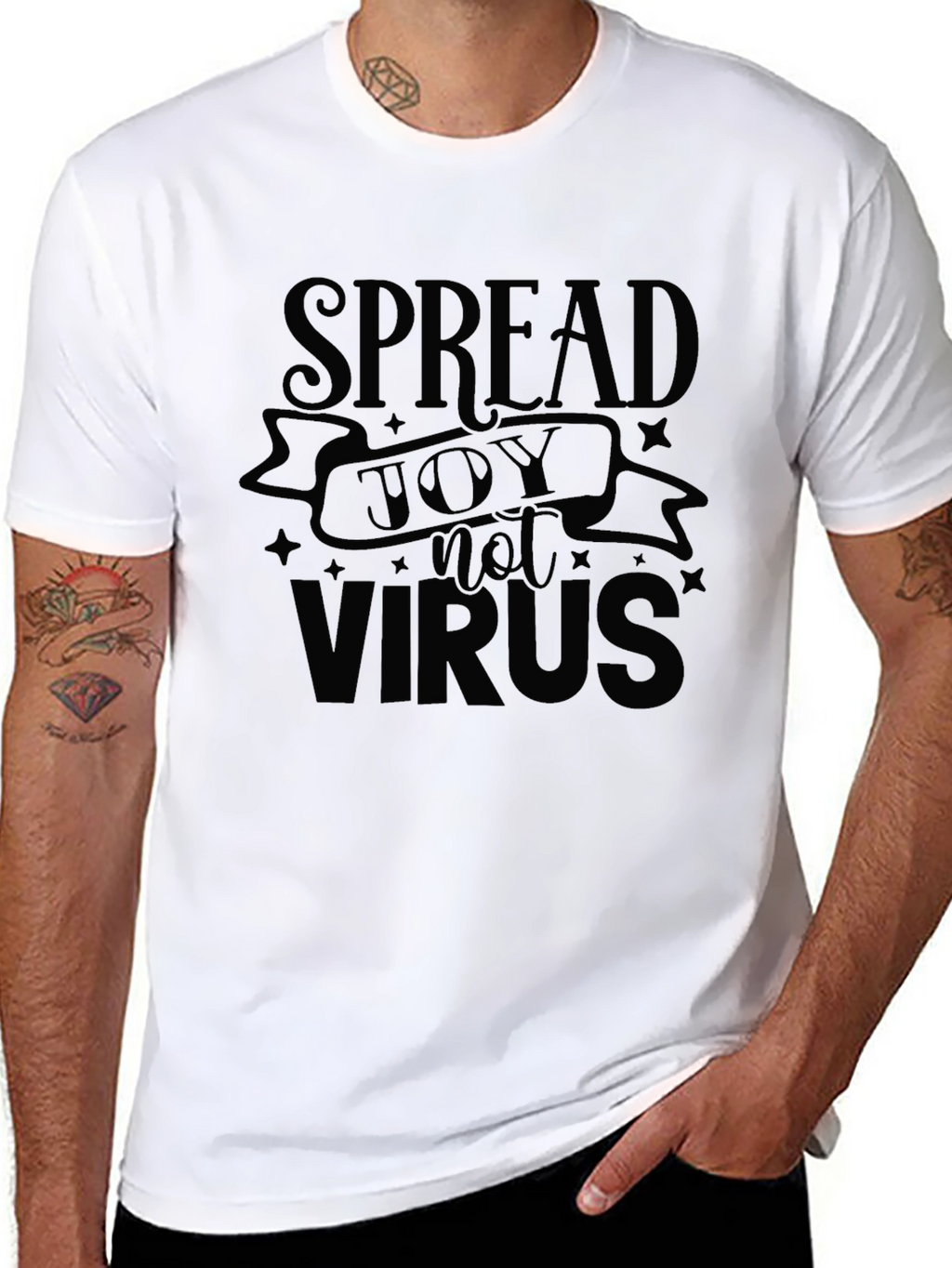 Spread Joy Not Virus Black T-Shirt