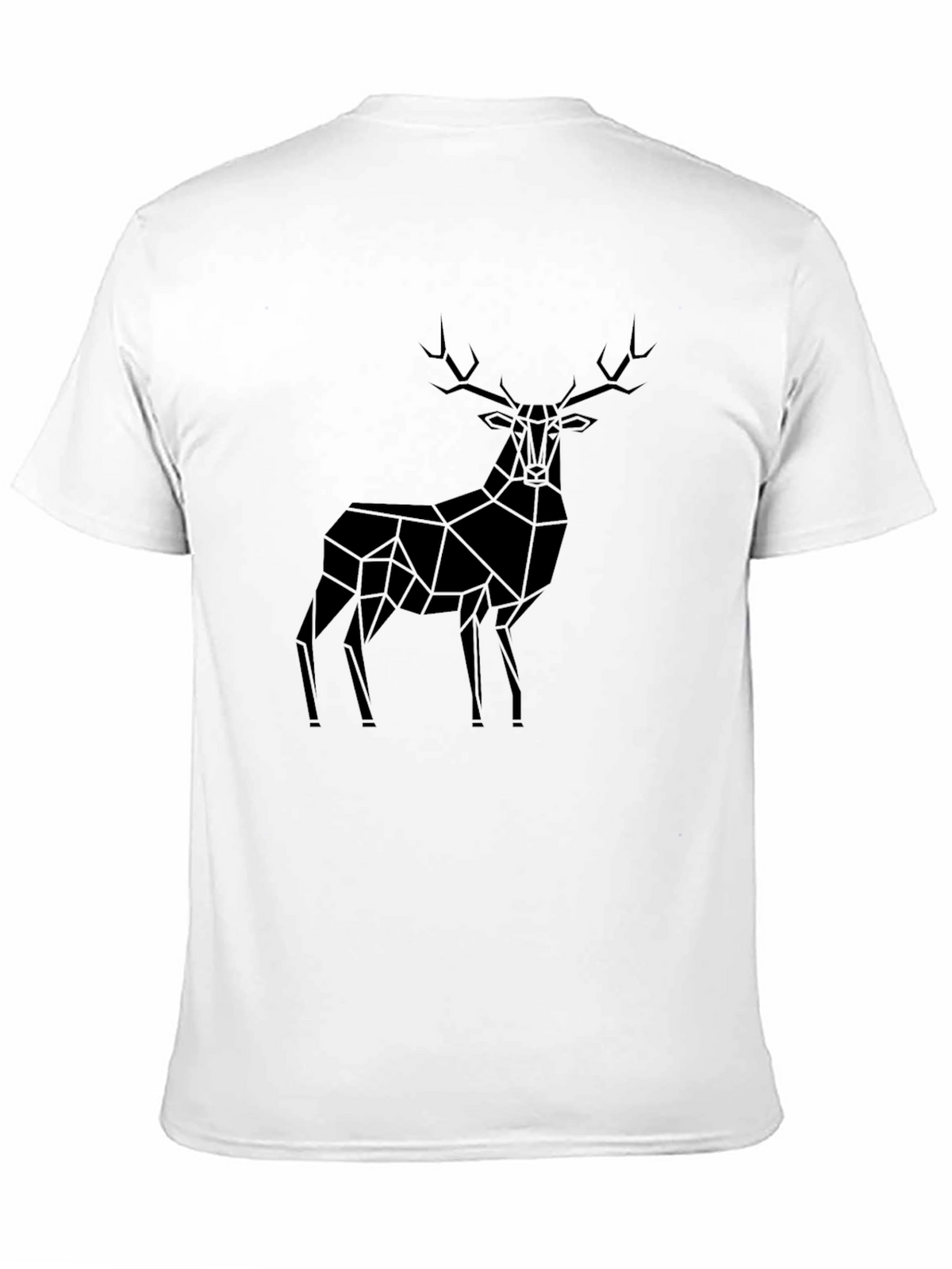 Geometric Deer Black T-Shirt