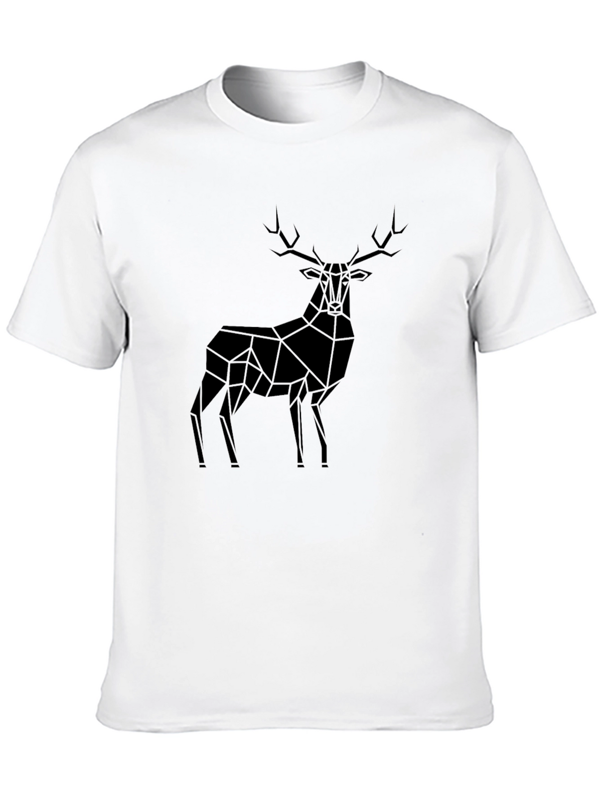 Geometric Deer Black T-Shirt