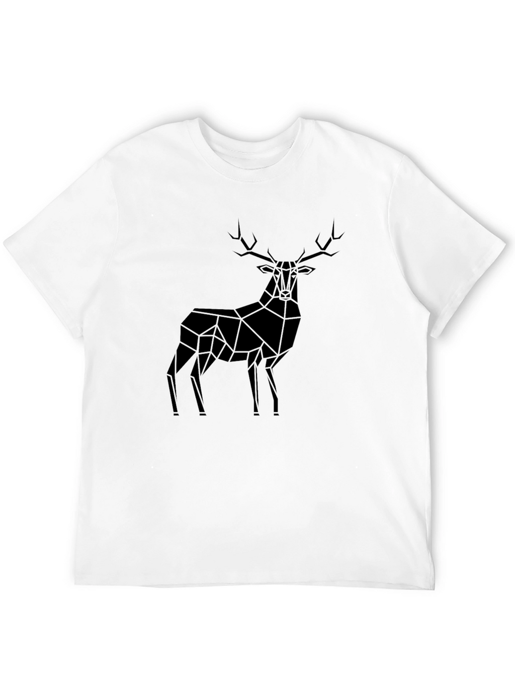 Geometric Deer Black T-Shirt
