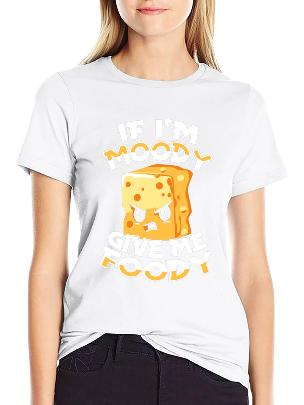 Moody Foodie T-Shirt - Funny Cheese Graphic Tee