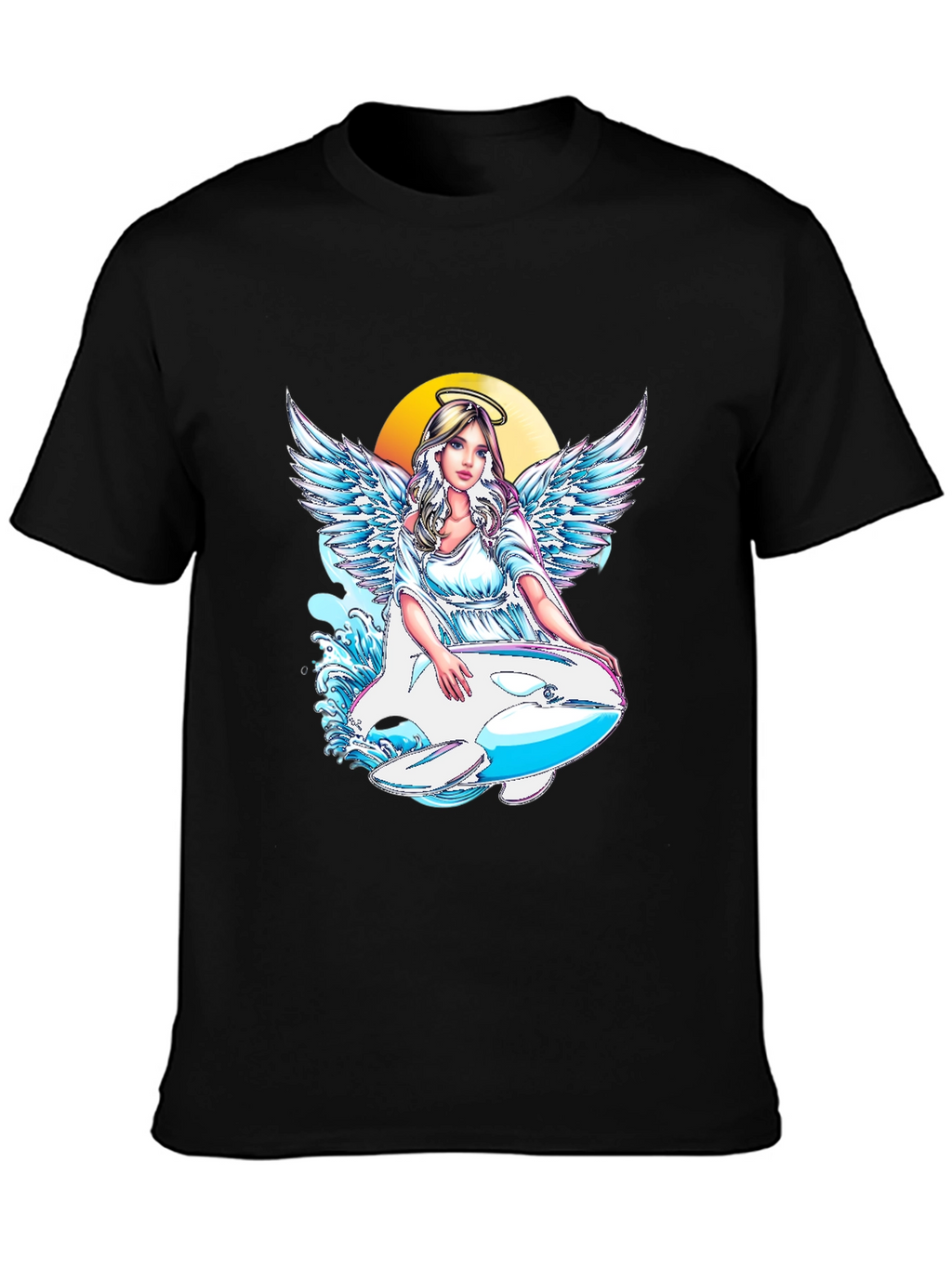 Angel Orca Black Graphic T-Shirt