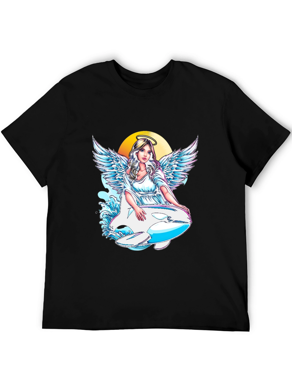 Angel Orca Black Graphic T-Shirt