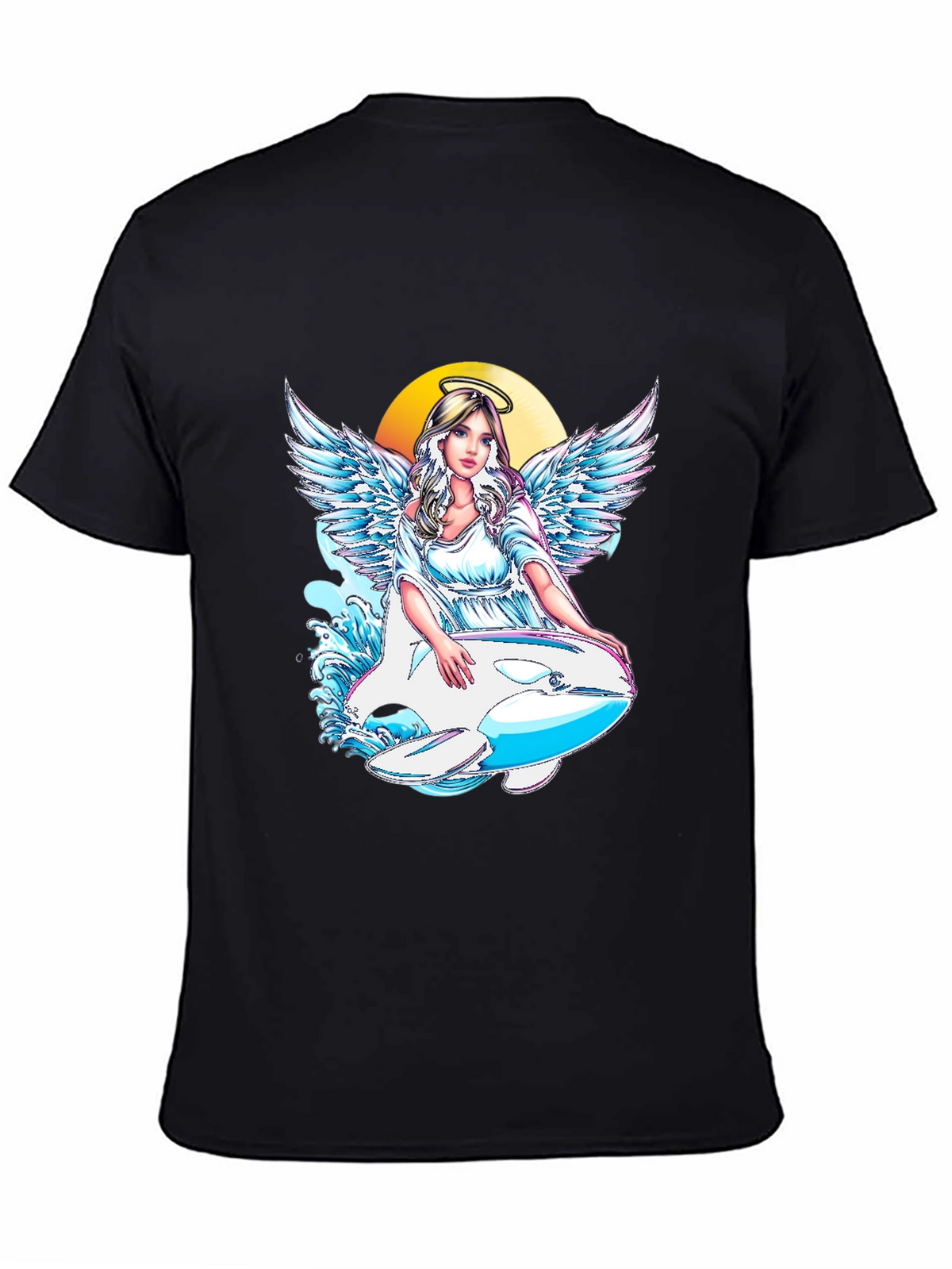 Angel Orca Black Graphic T-Shirt