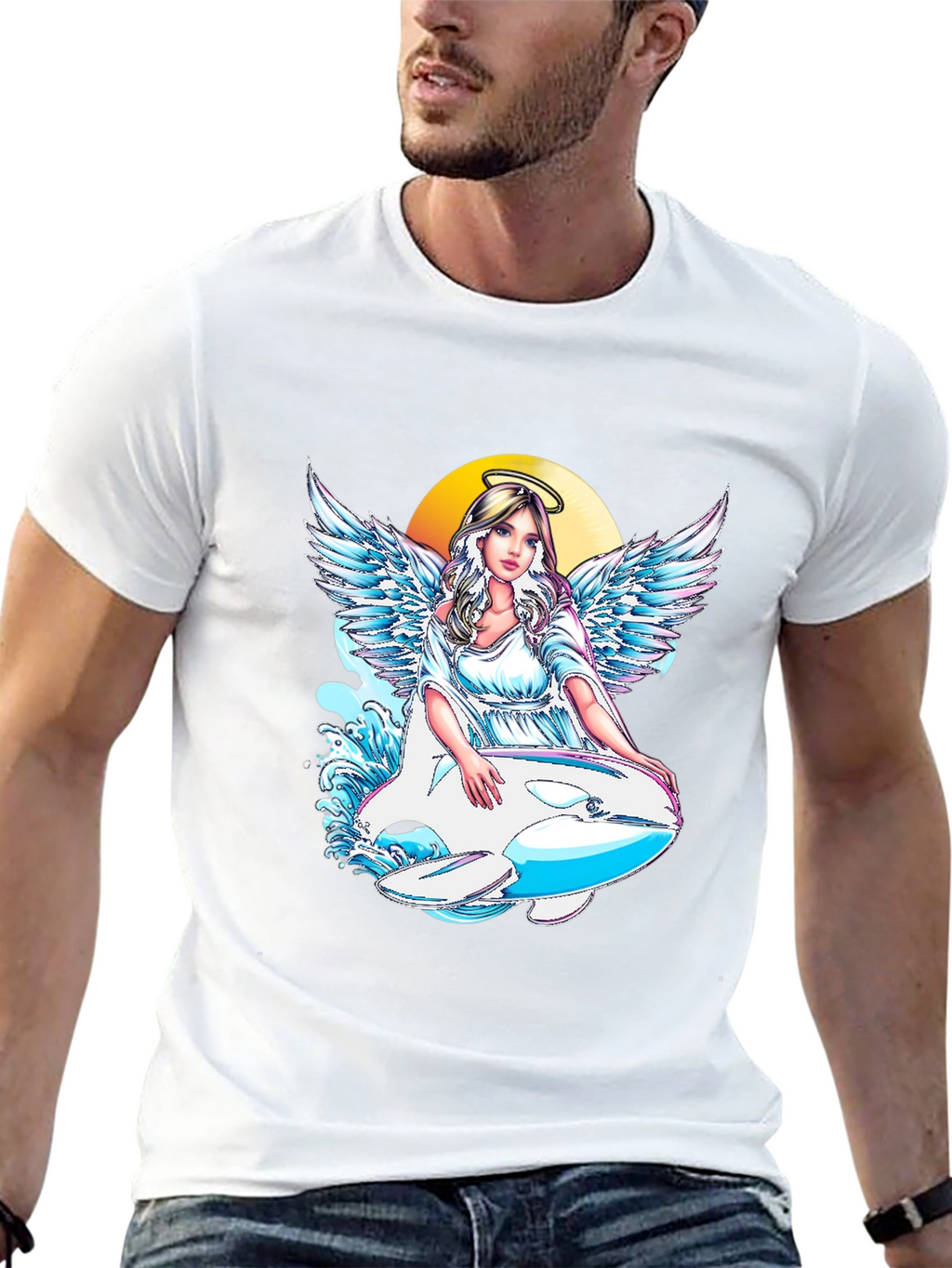 Angel Orca Black Graphic T-Shirt