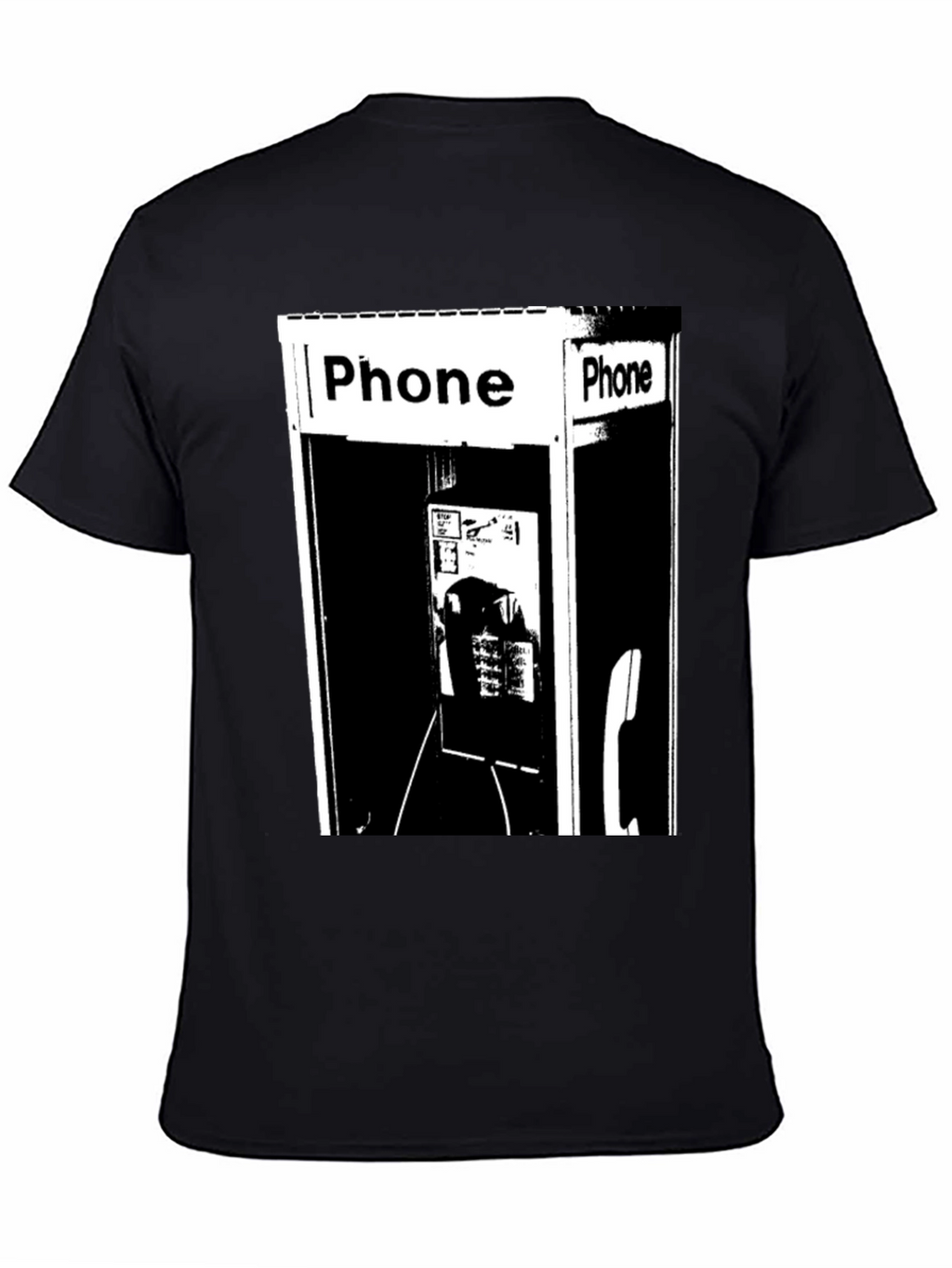 Retro Phone Booth Graphic Tee - Classic Black