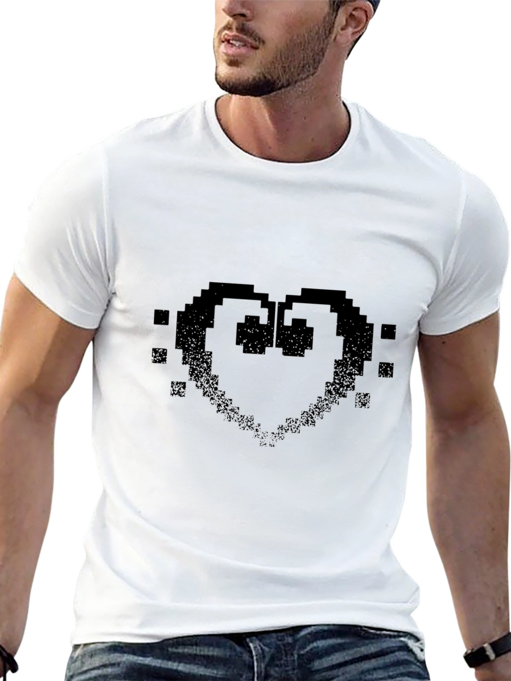 Pixel Heart Black T-Shirt