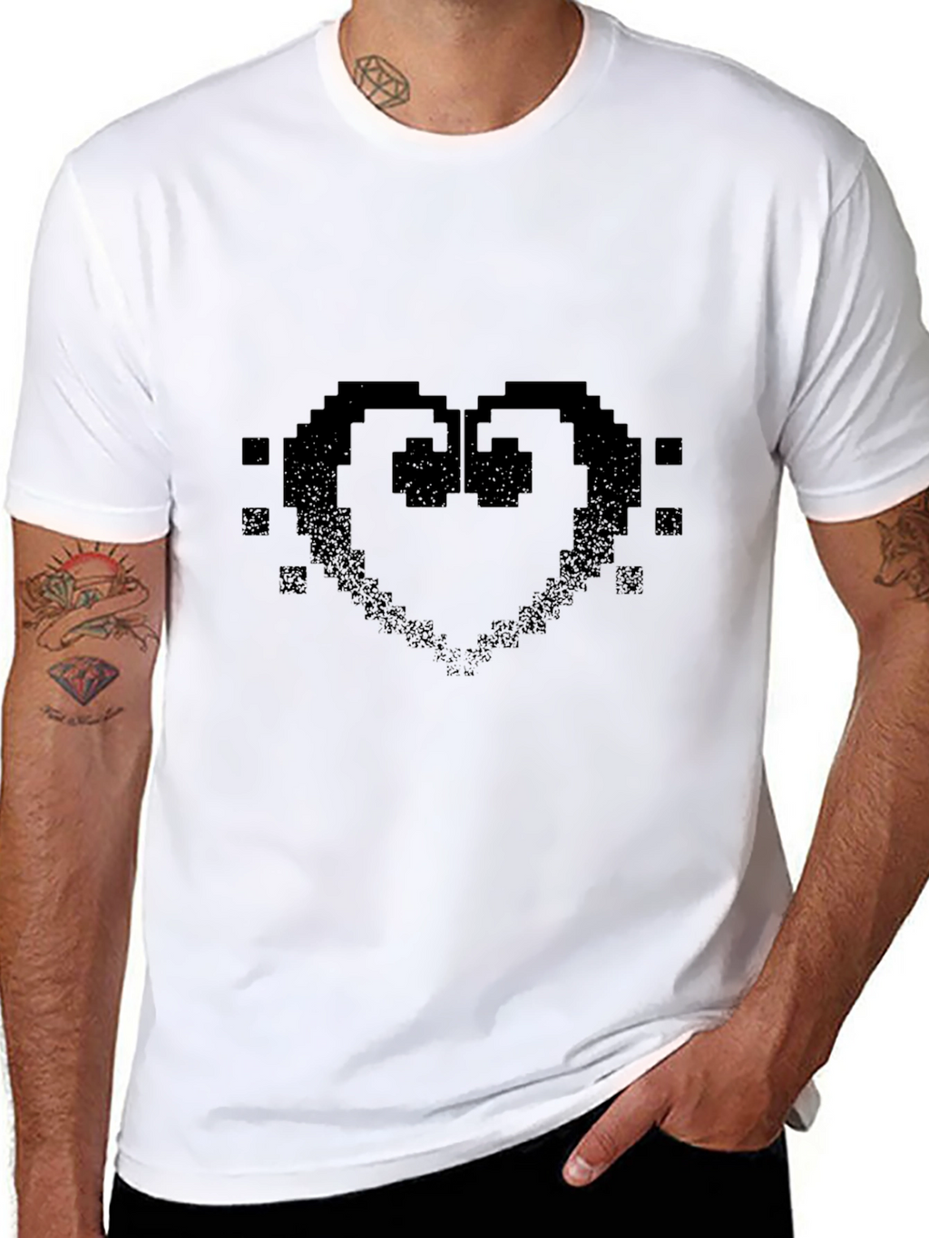 Pixel Heart Black T-Shirt