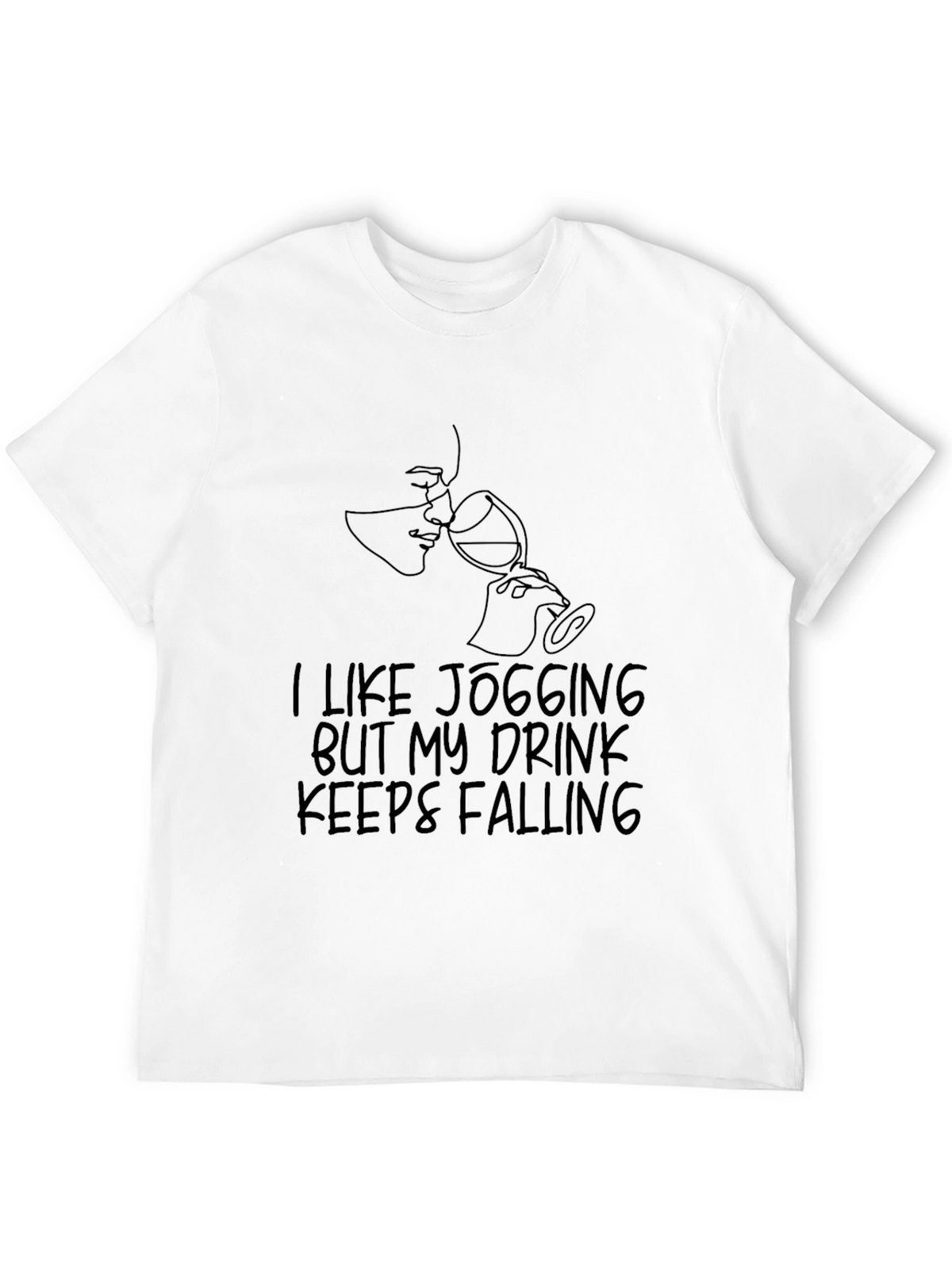 Funny Jogging Wine Lover T-Shirt - Falling Design