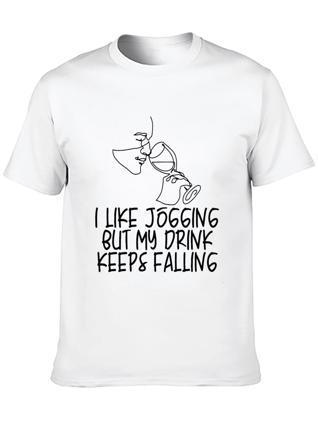 Funny Jogging Wine Lover T-Shirt - Falling Design