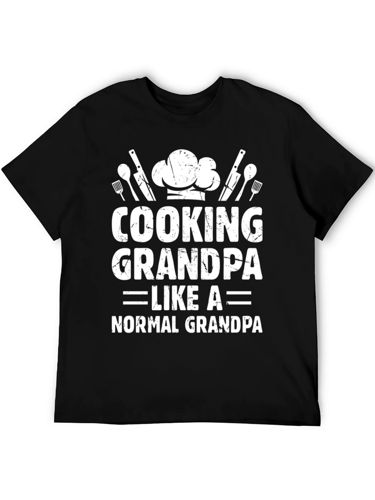 Cooking Grandpa Graphic T-Shirt - Black