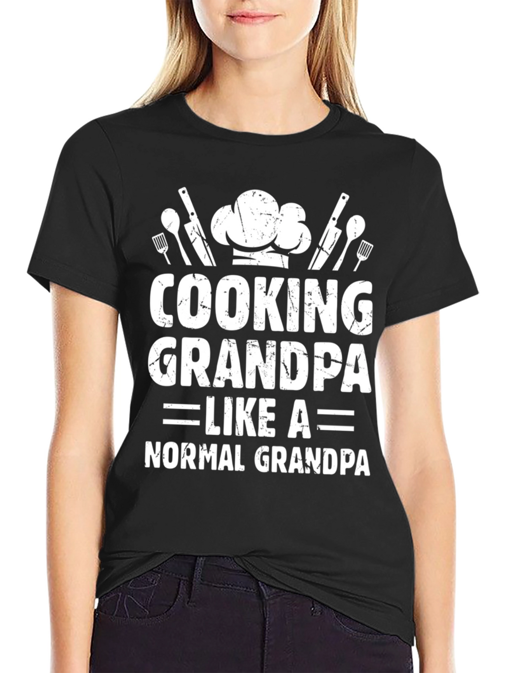 Cooking Grandpa Graphic T-Shirt - Black