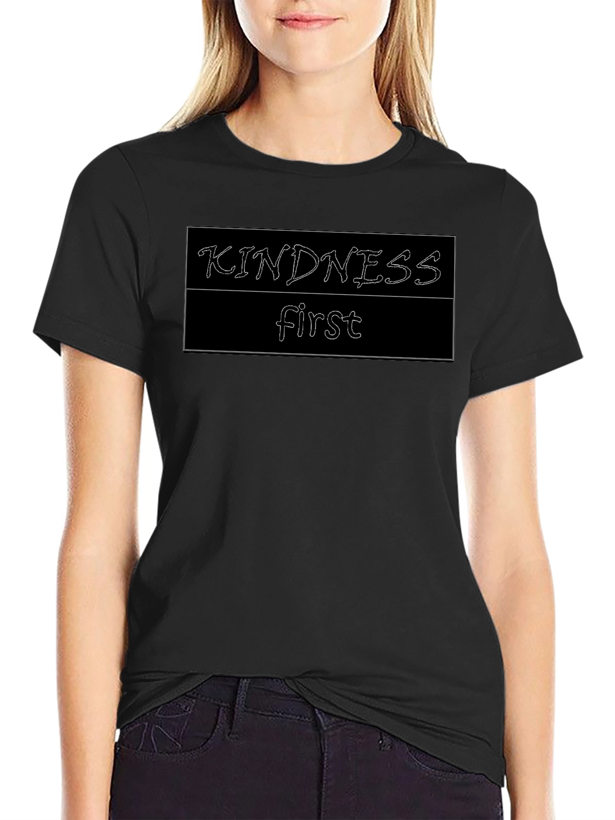 Kindness First Graphic Tee - Black Casual Shirt