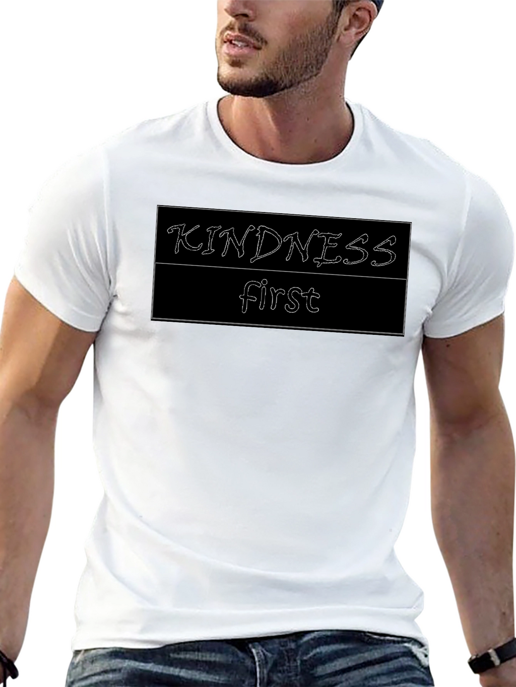 Kindness First Graphic Tee - Black Casual Shirt