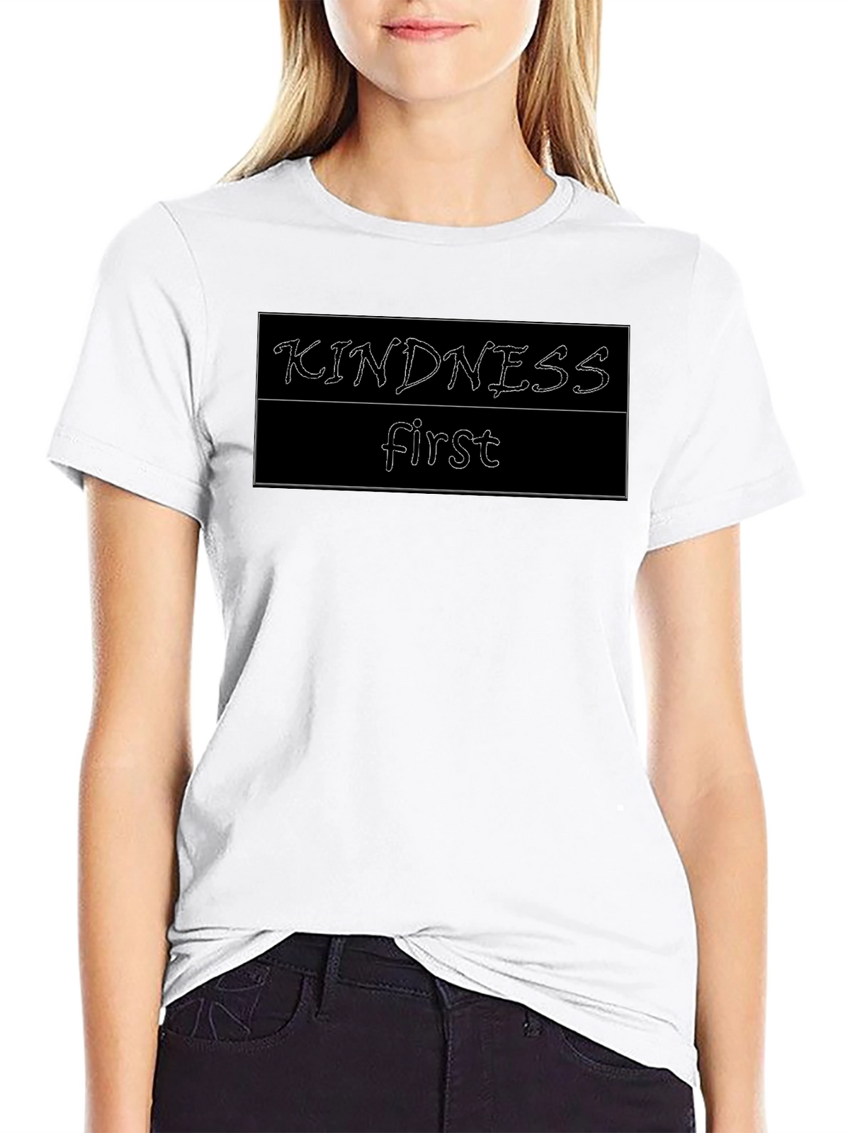 Kindness First Graphic Tee - Black Casual Shirt