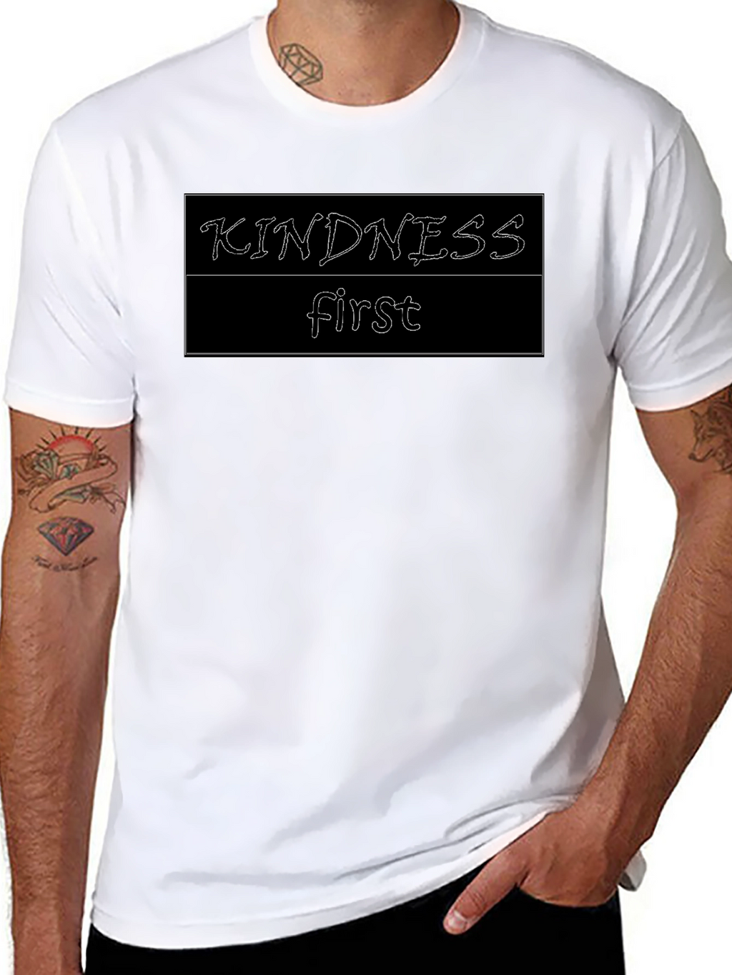 Kindness First Graphic Tee - Black Casual Shirt