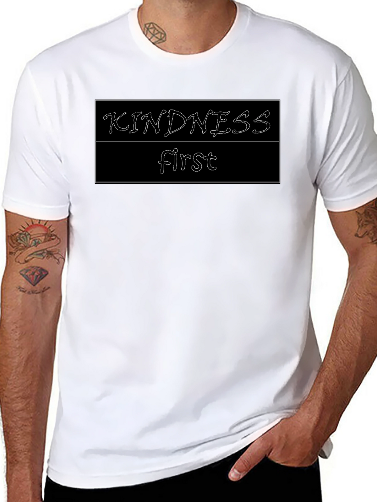Kindness First Graphic Tee - Black Casual Shirt