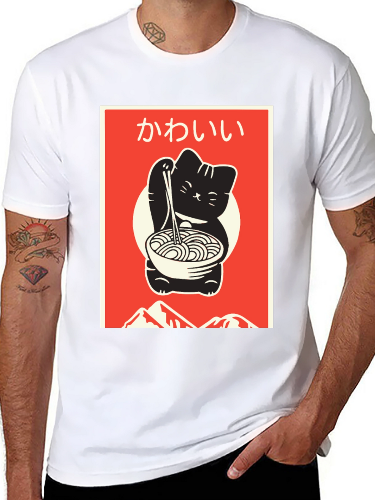 Kawaii Ramen Cat T-Shirt - Stylish Anime Inspired Design