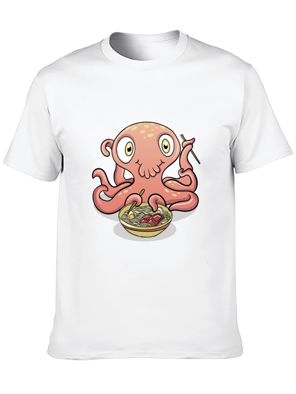 Octopus Ramen Graphic Tee - Black Cotton T-Shirt