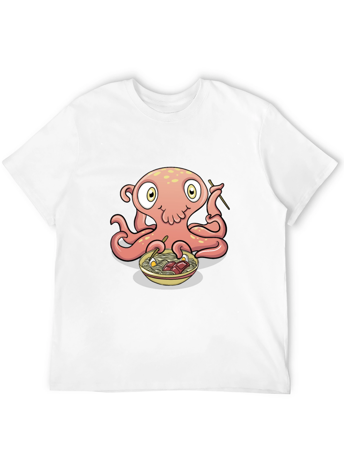 Octopus Ramen Graphic Tee - Black Cotton T-Shirt