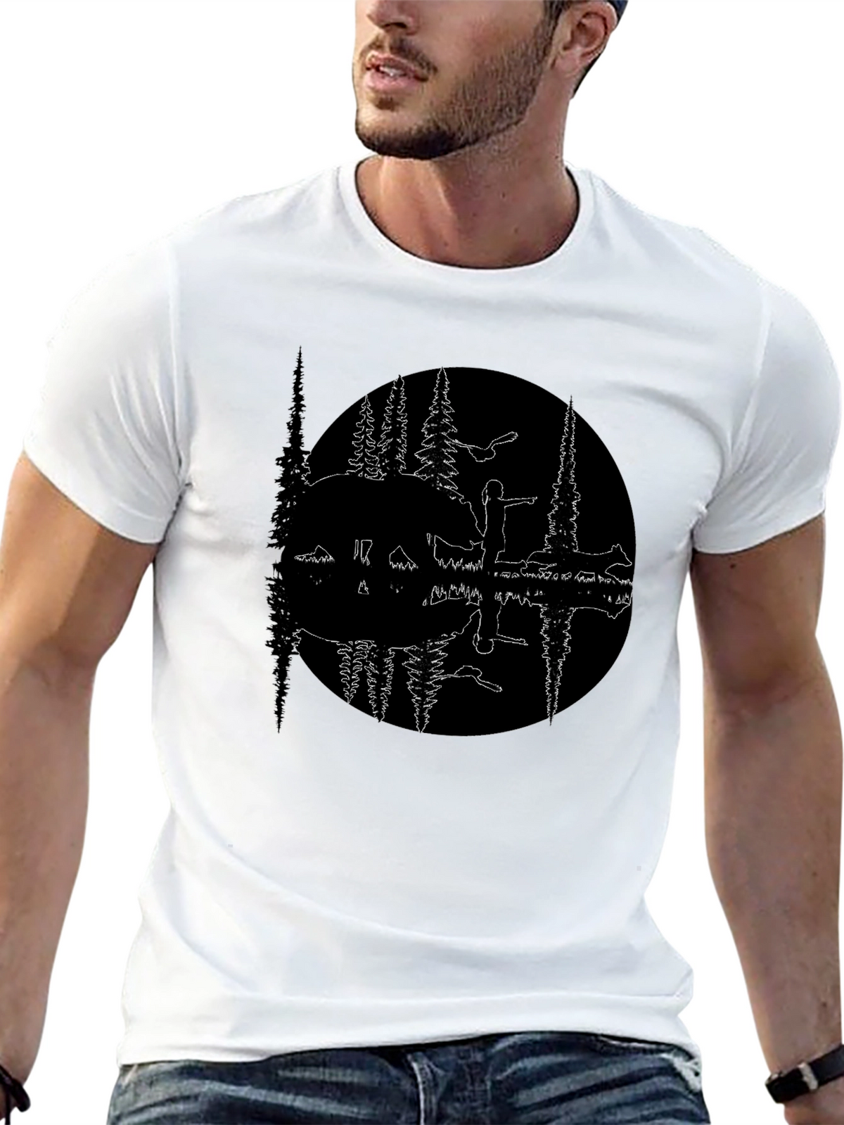 Nature Reflection Black T-Shirt