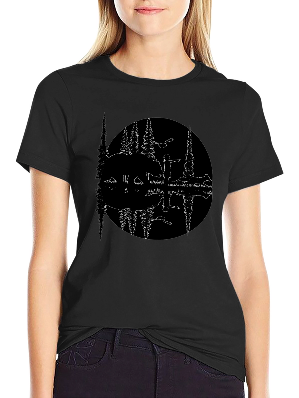 Nature Reflection Black T-Shirt