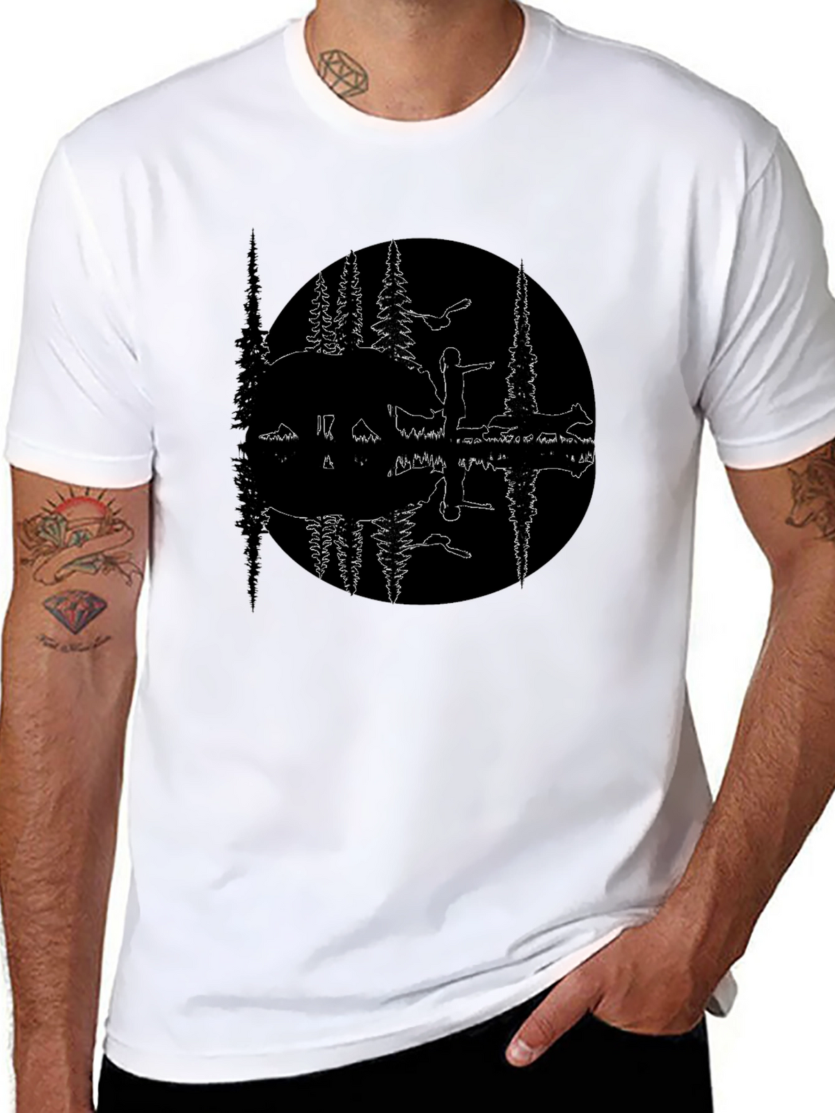 Nature Reflection Black T-Shirt