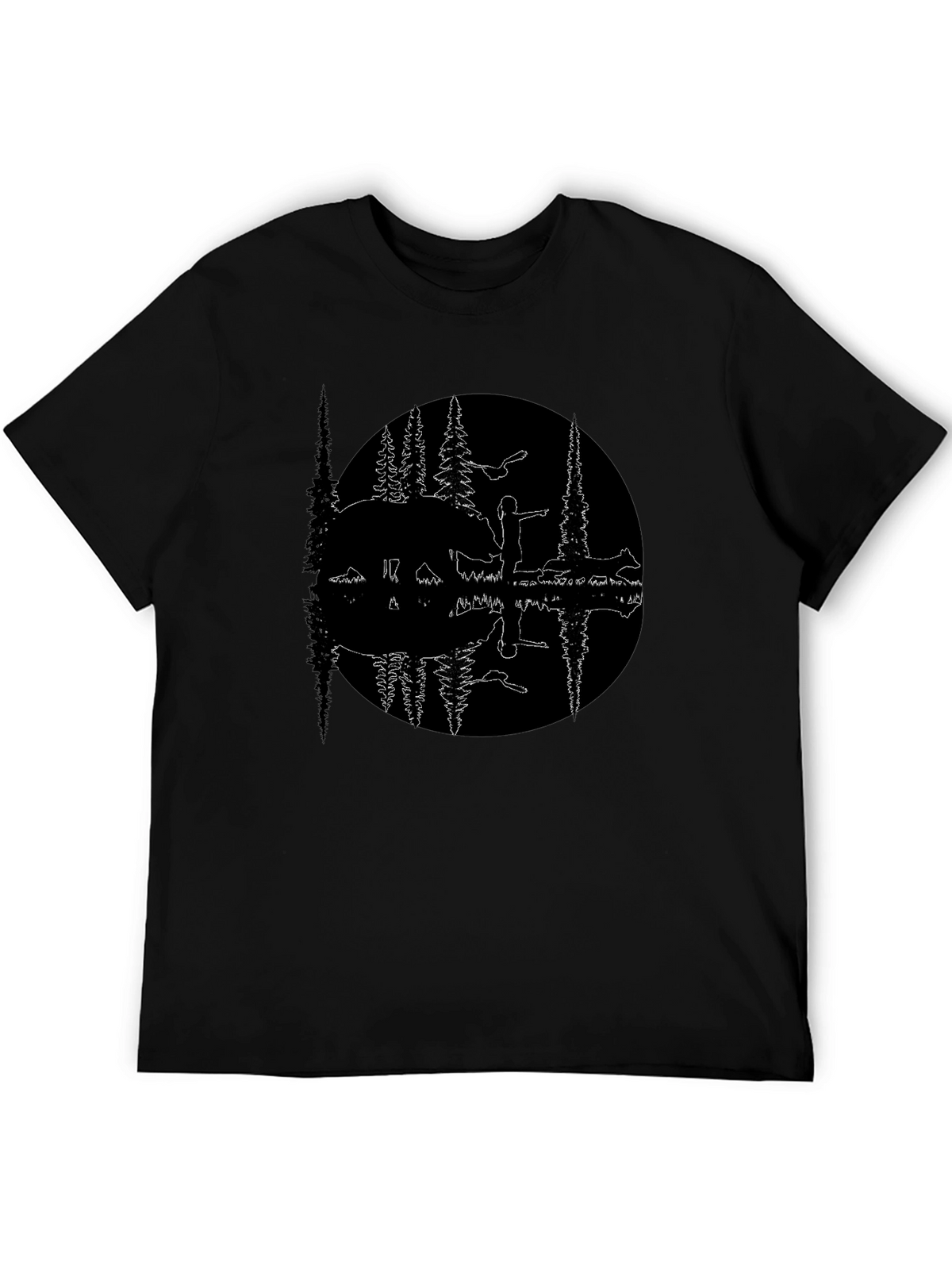 Nature Reflection Black T-Shirt