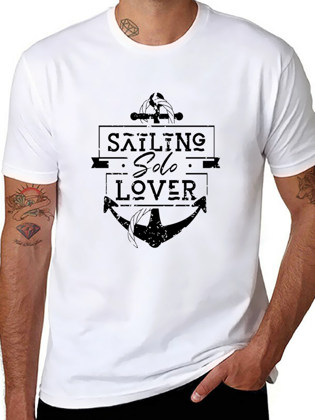 Sailing Solo Lover Black Graphic Tee