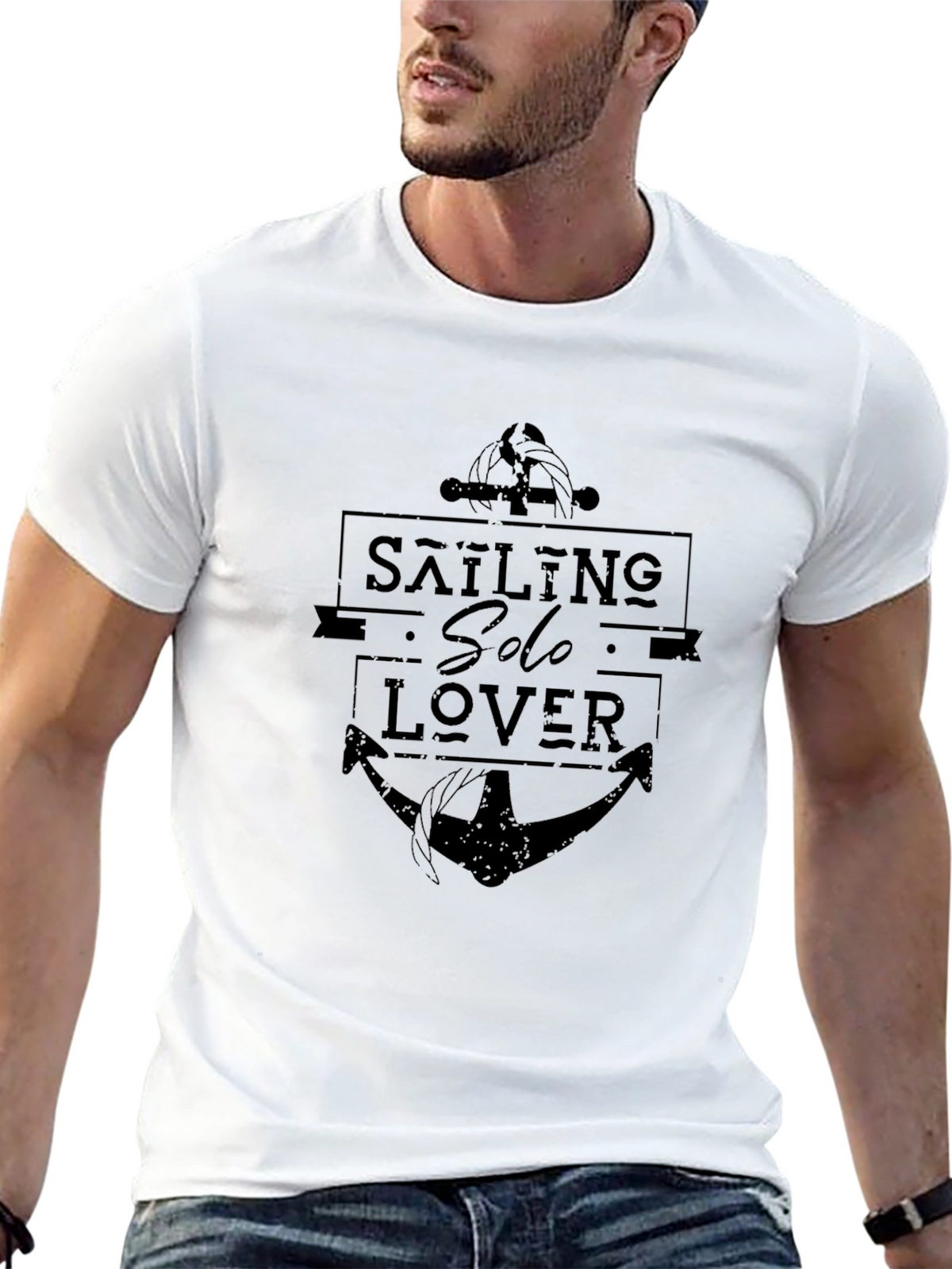 Sailing Solo Lover Black Graphic Tee