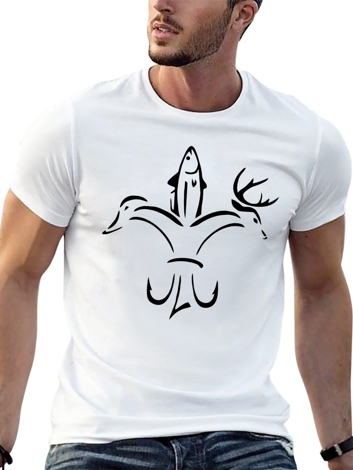 Hunting & Fishing Black Graphic Tee