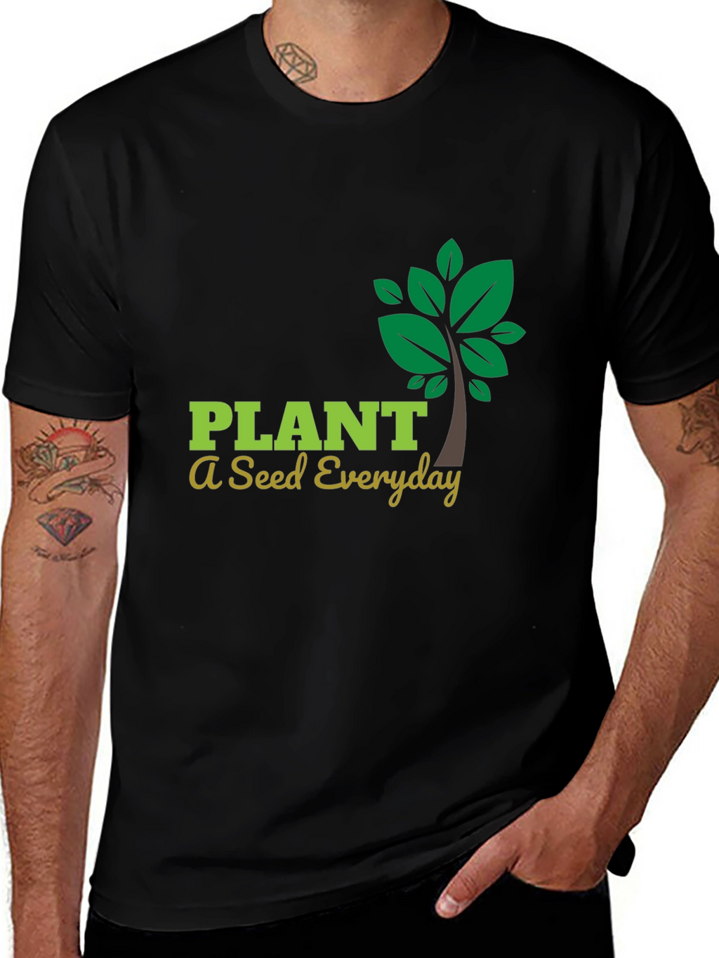 Plant a Seed Everyday Graphic Tee - Black