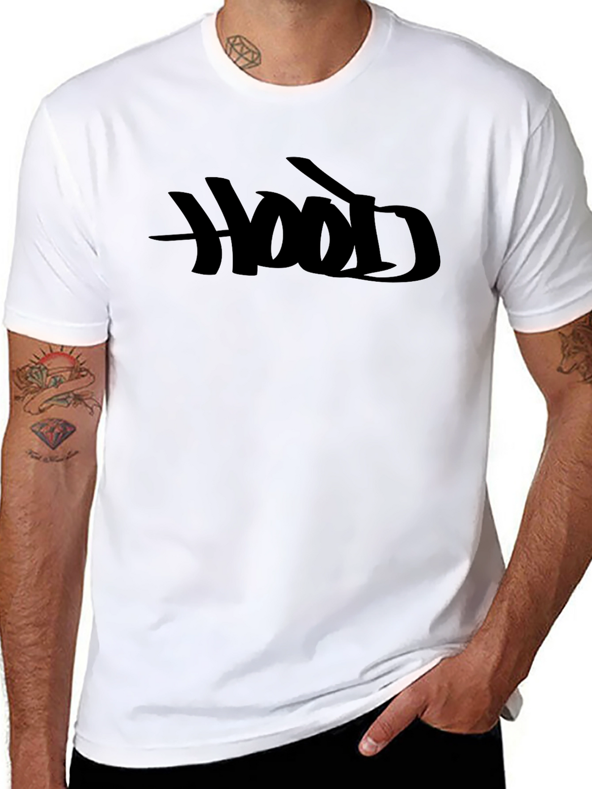 Black Hood Graphic T-Shirt