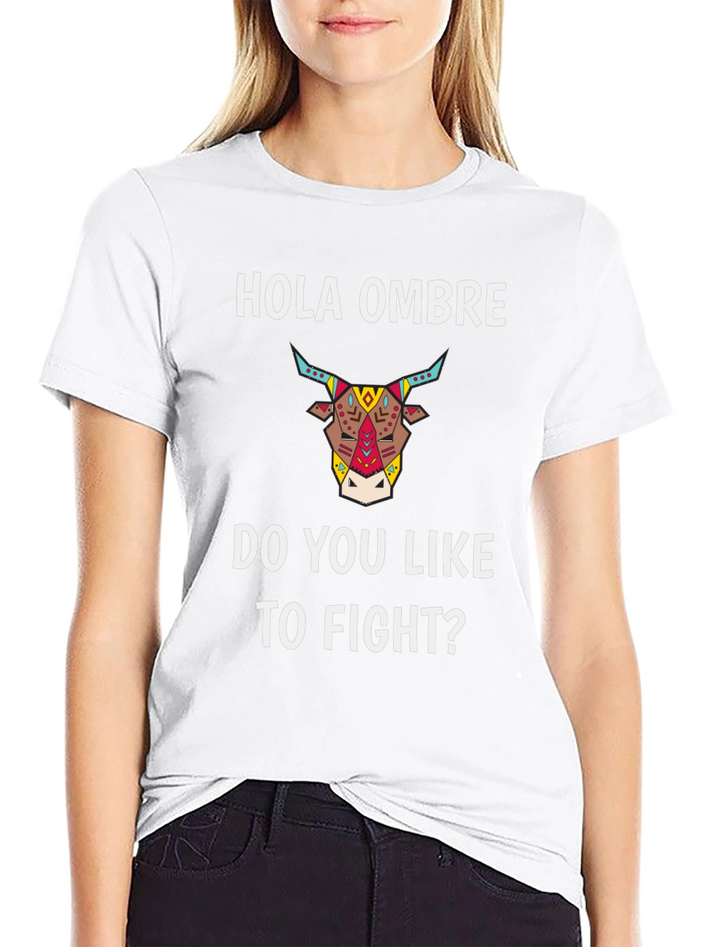 Hola Ombre Fight Bull Black Graphic Tee