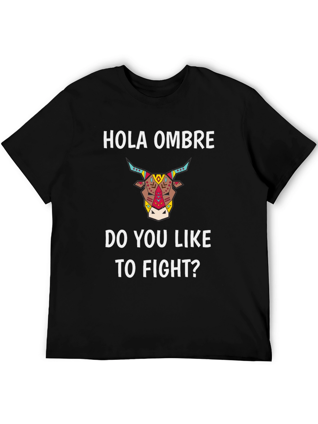Hola Ombre Fight Bull Black Graphic Tee