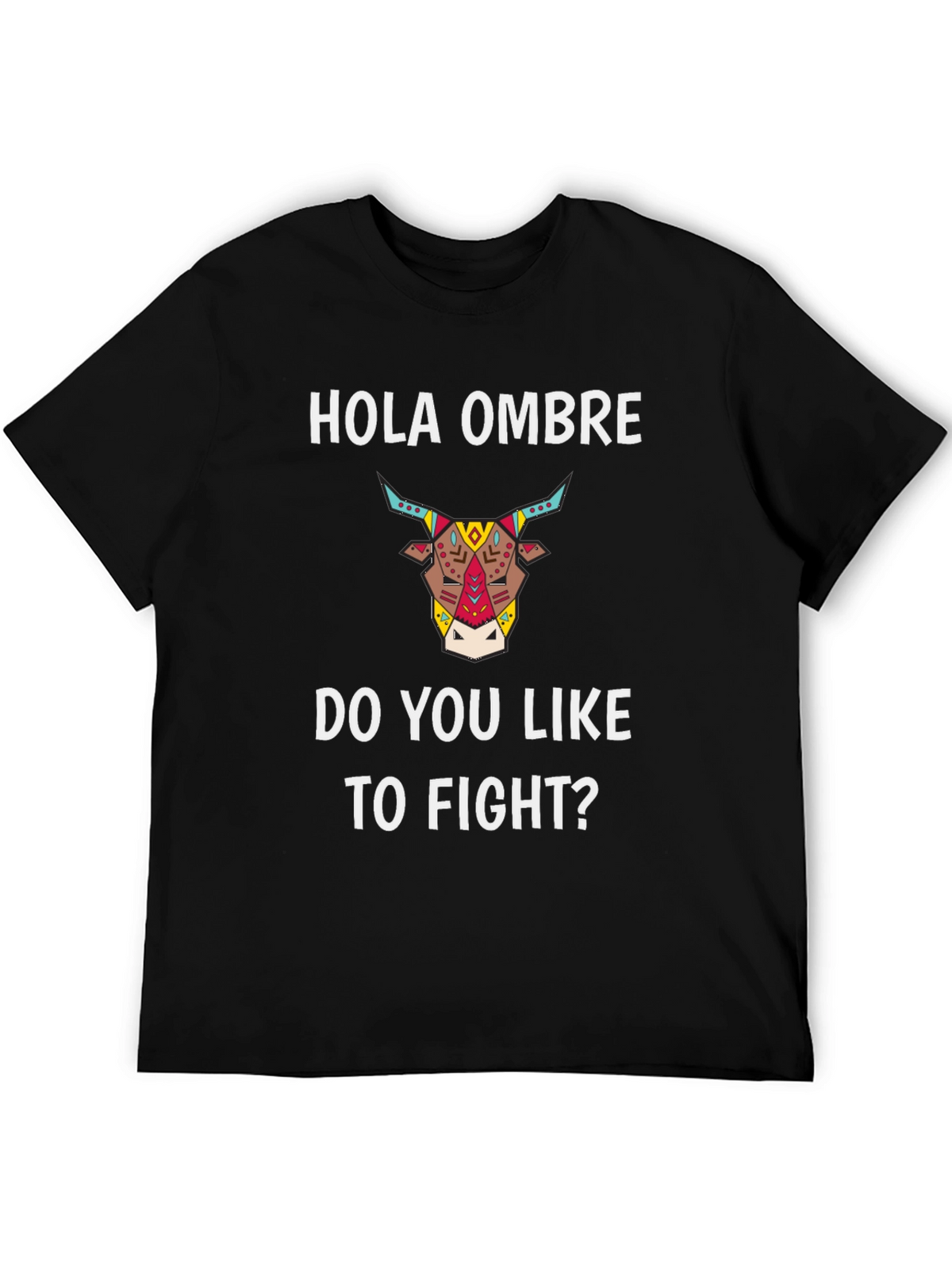 Hola Ombre Fight Bull Black Graphic Tee