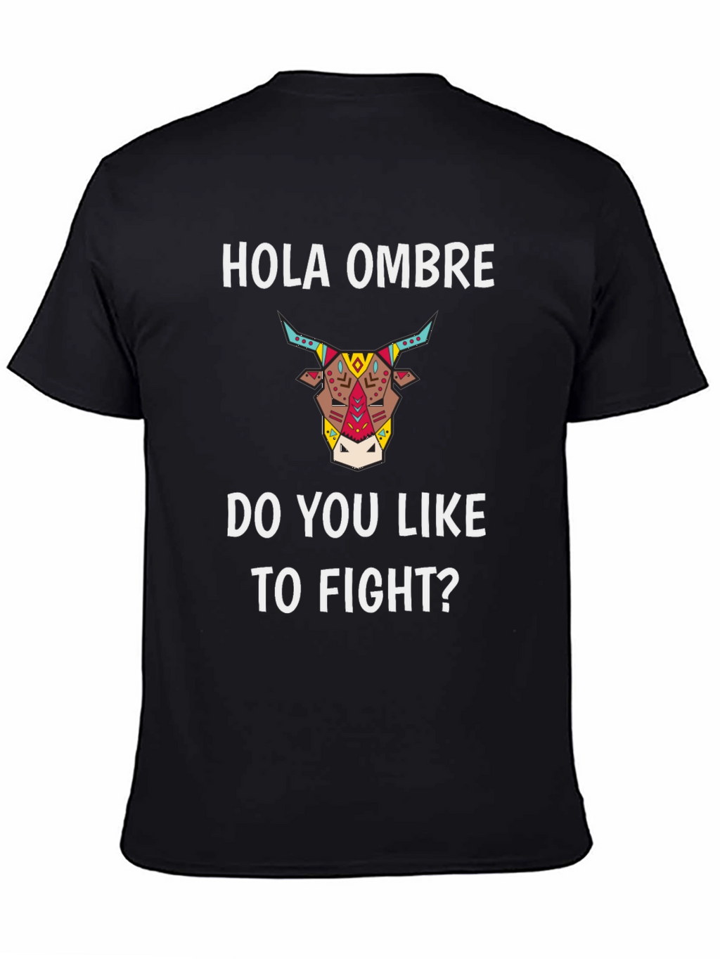 Hola Ombre Fight Bull Black Graphic Tee