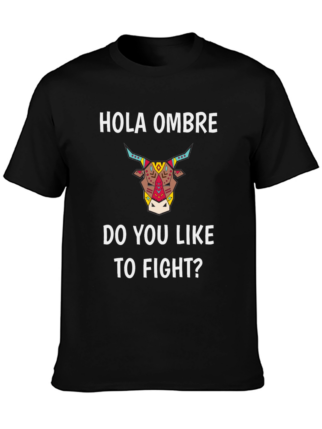 Hola Ombre Fight Bull Black Graphic Tee
