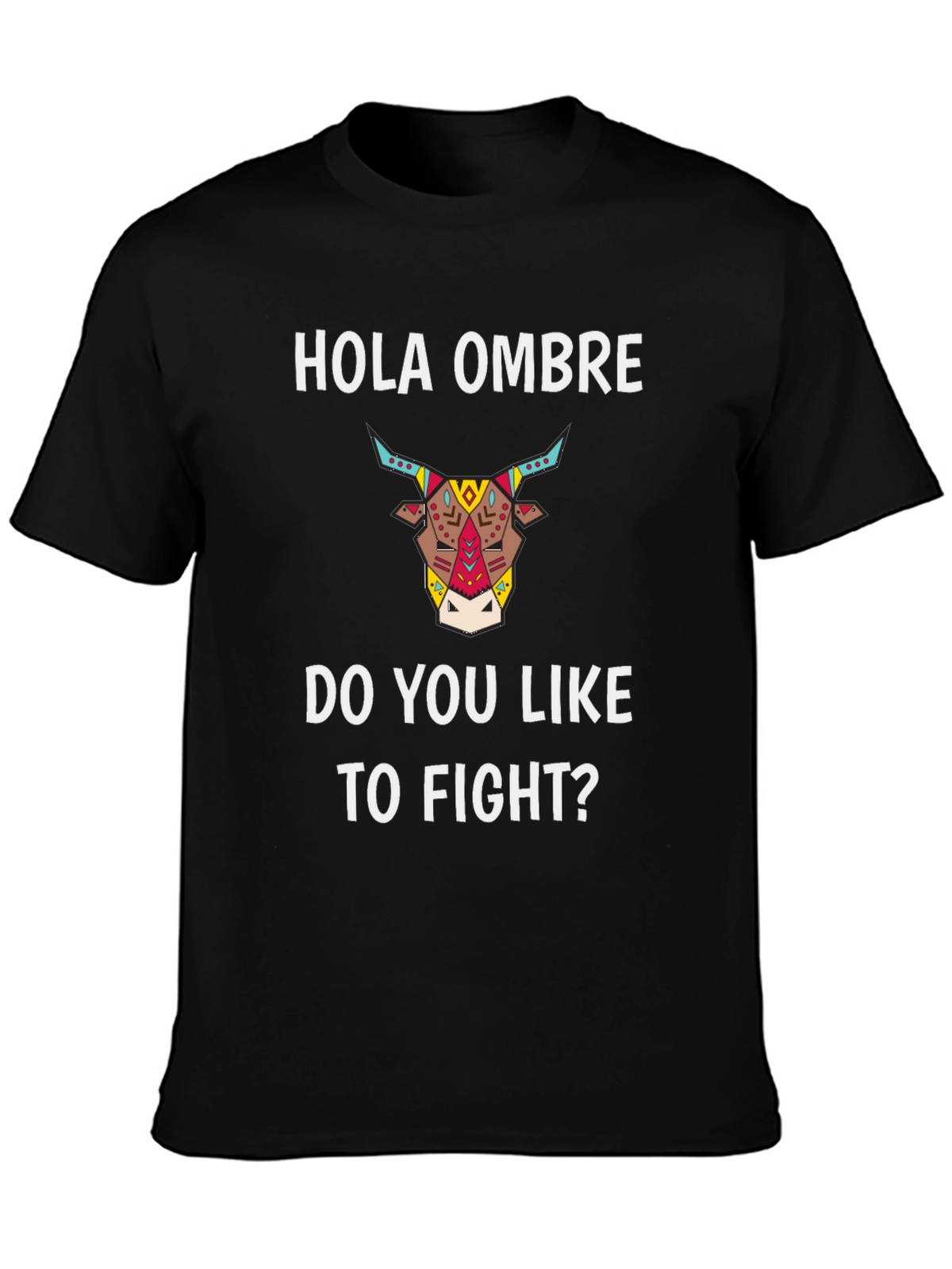 Hola Ombre Fight Bull Black Graphic Tee